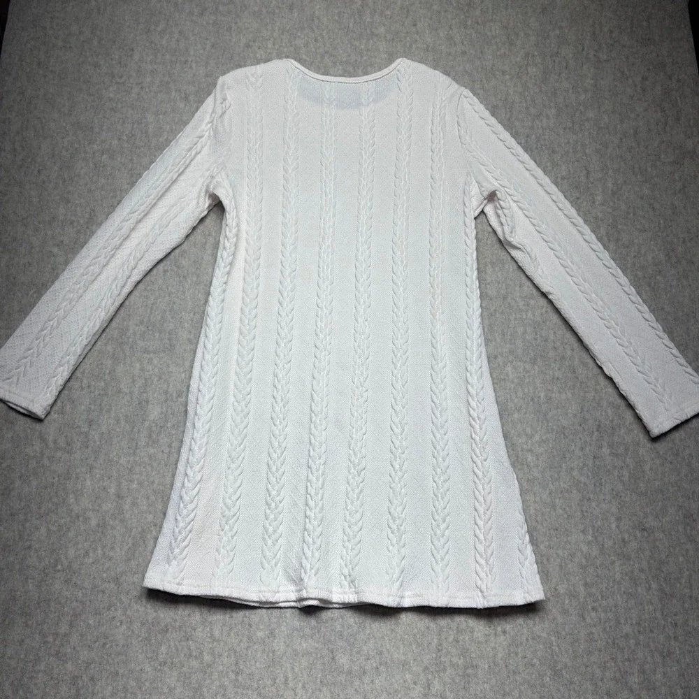 Cream Cable Knit Crew Neck Long Sleeve Tunic Dress Women's‎ XL NWOT